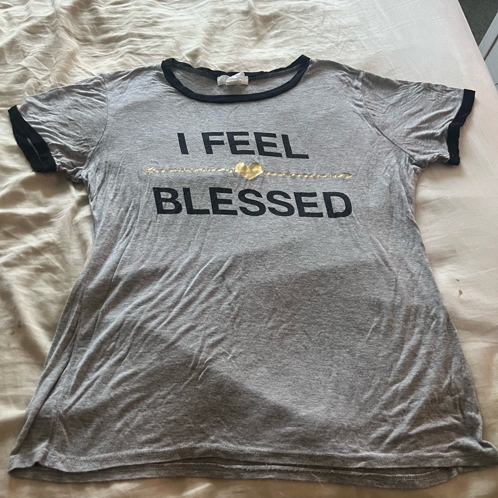 Women’s Gray & Black Short Sleeve T-Shirt – Casual Everyday Style